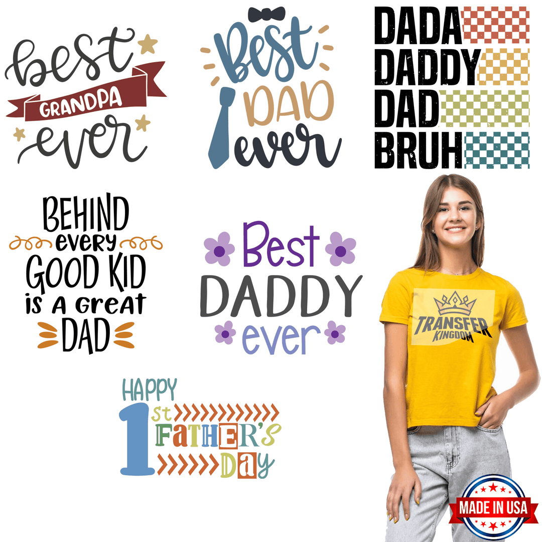 Father's Day -Premade Gang sheet - 6 PCS 10 INCH - Transfer Kingdom