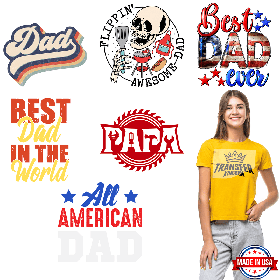 Father's Day -Premade Gang sheet - 6 PCS 10 INCH - Transfer Kingdom