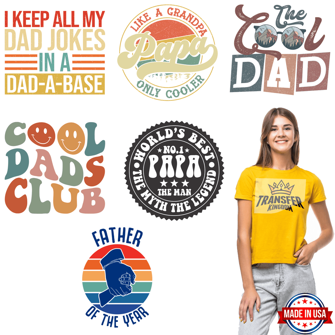 Father's Day -Premade Gang sheet - 6 PCS 10 INCH - Transfer Kingdom