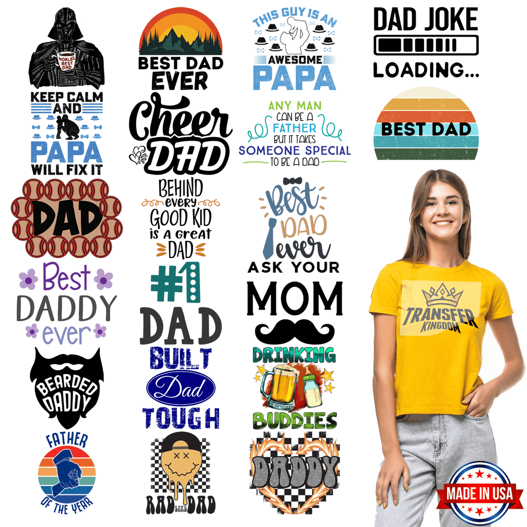 Father's Day - Premade Gang sheet - 20 PCS 10 INCH - Transfer Kingdom