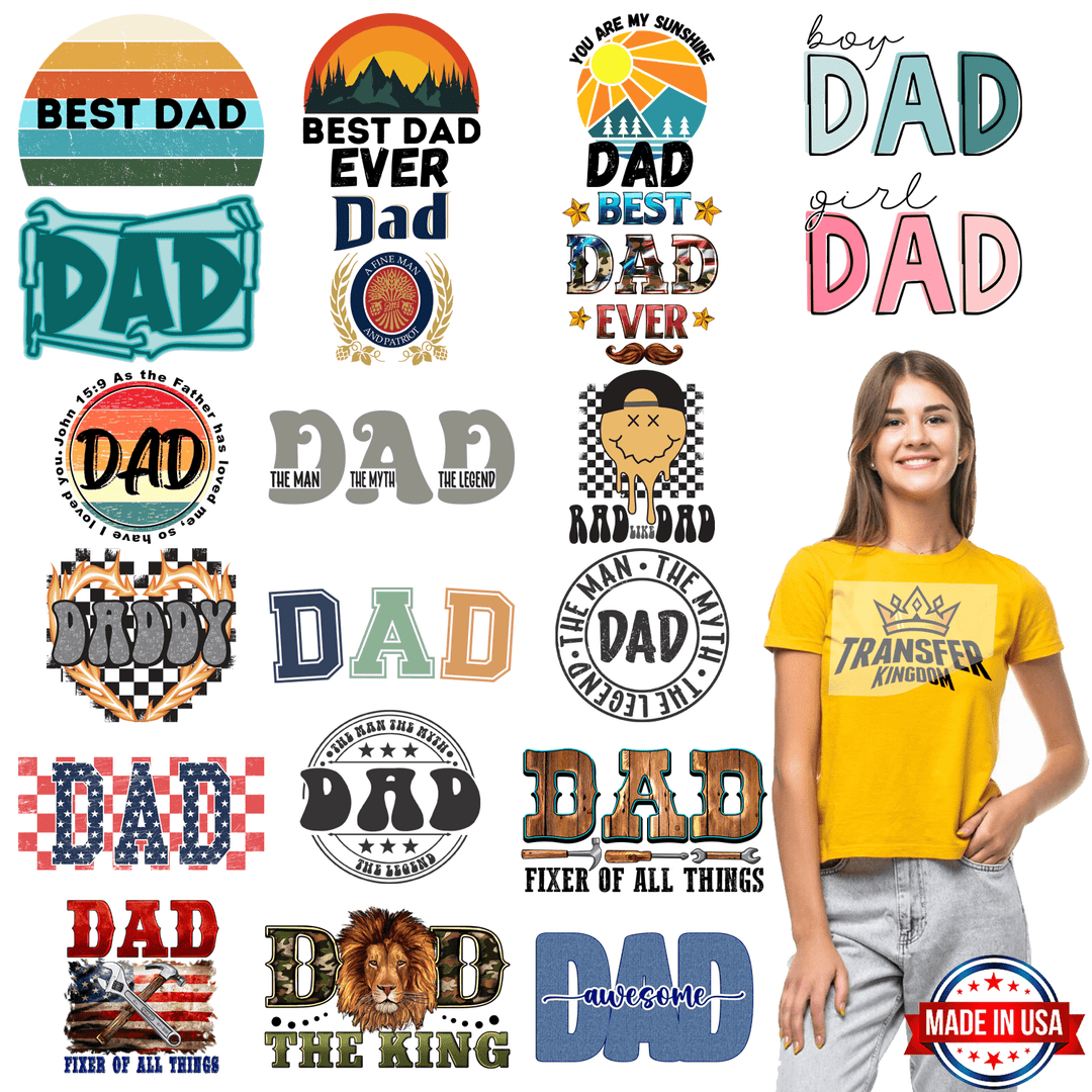 Father's Day - Premade Gang sheet - 20 PCS 10 INCH - Transfer Kingdom