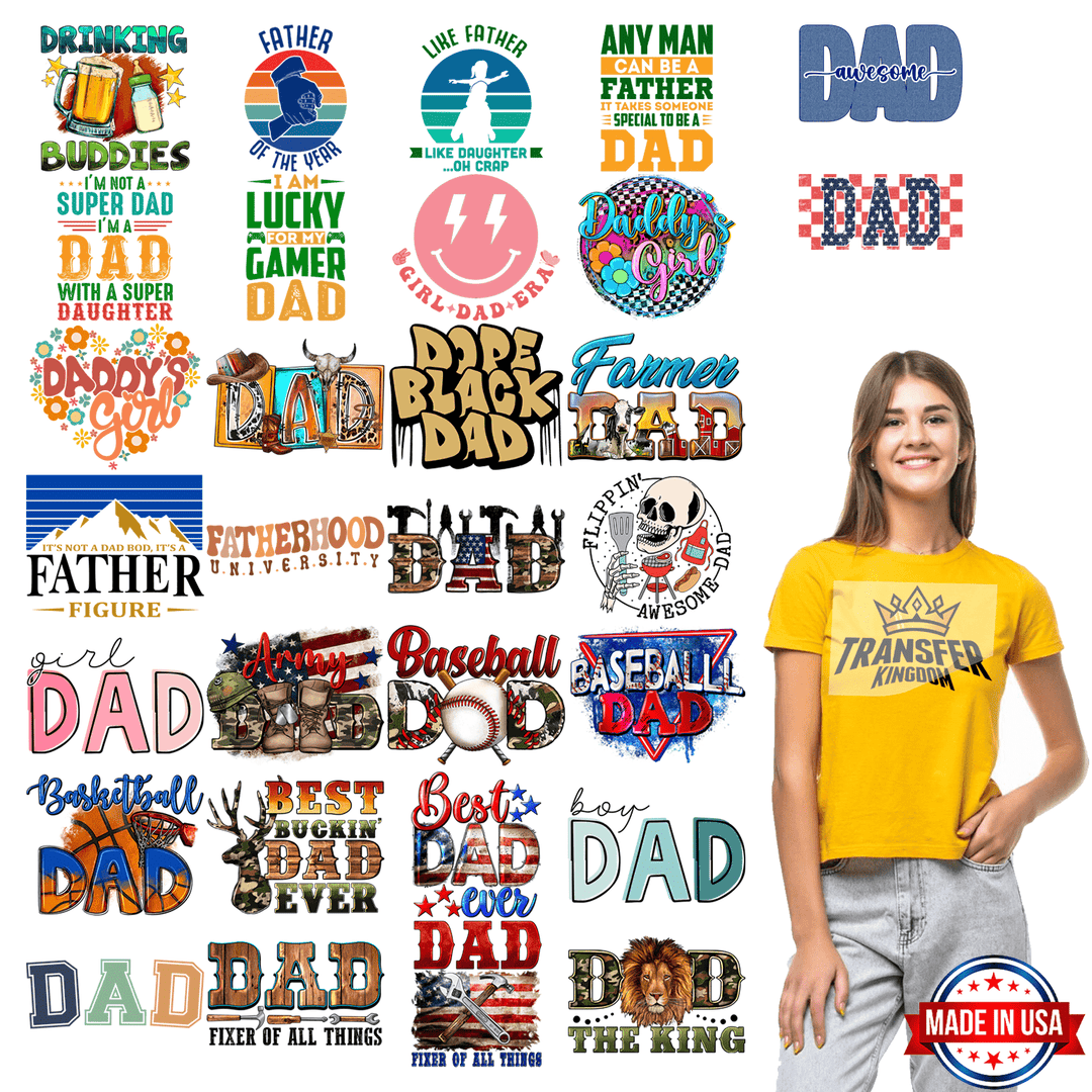 Father's Day Premade Gang sheet - 30 PCS 10 INCH - Transfer Kingdom