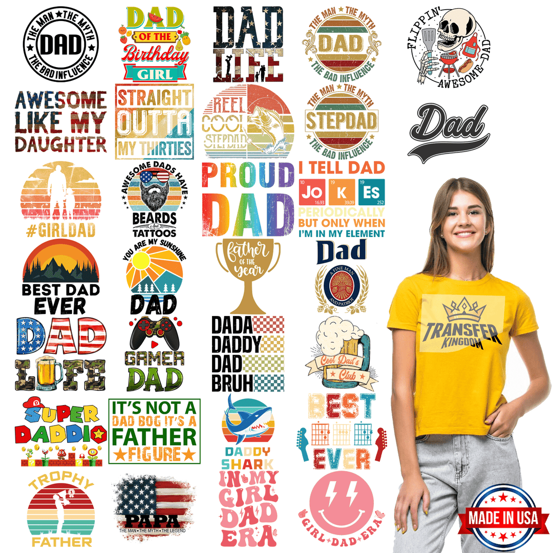 Father's Day Premade Gang sheet - 30 PCS 10 INCH - Transfer Kingdom