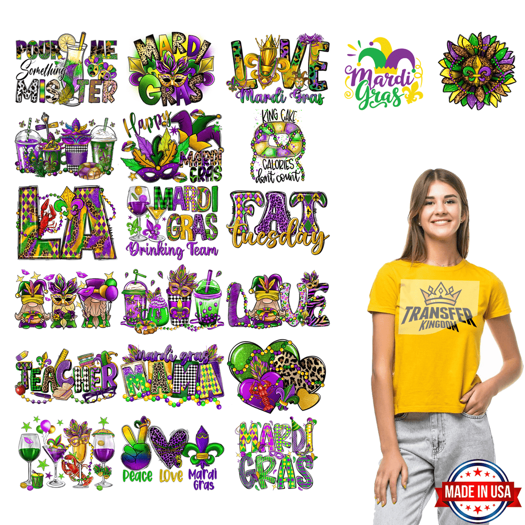 Mardi Gras Premade Gang sheet #22 - transfer-kingdom