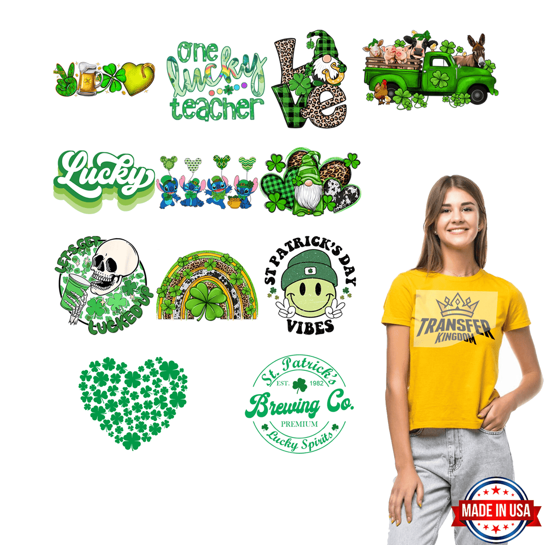 St. Patrick's Day Premade Gang sheet - 12 PCS 10 INCH - transfer-kingdom