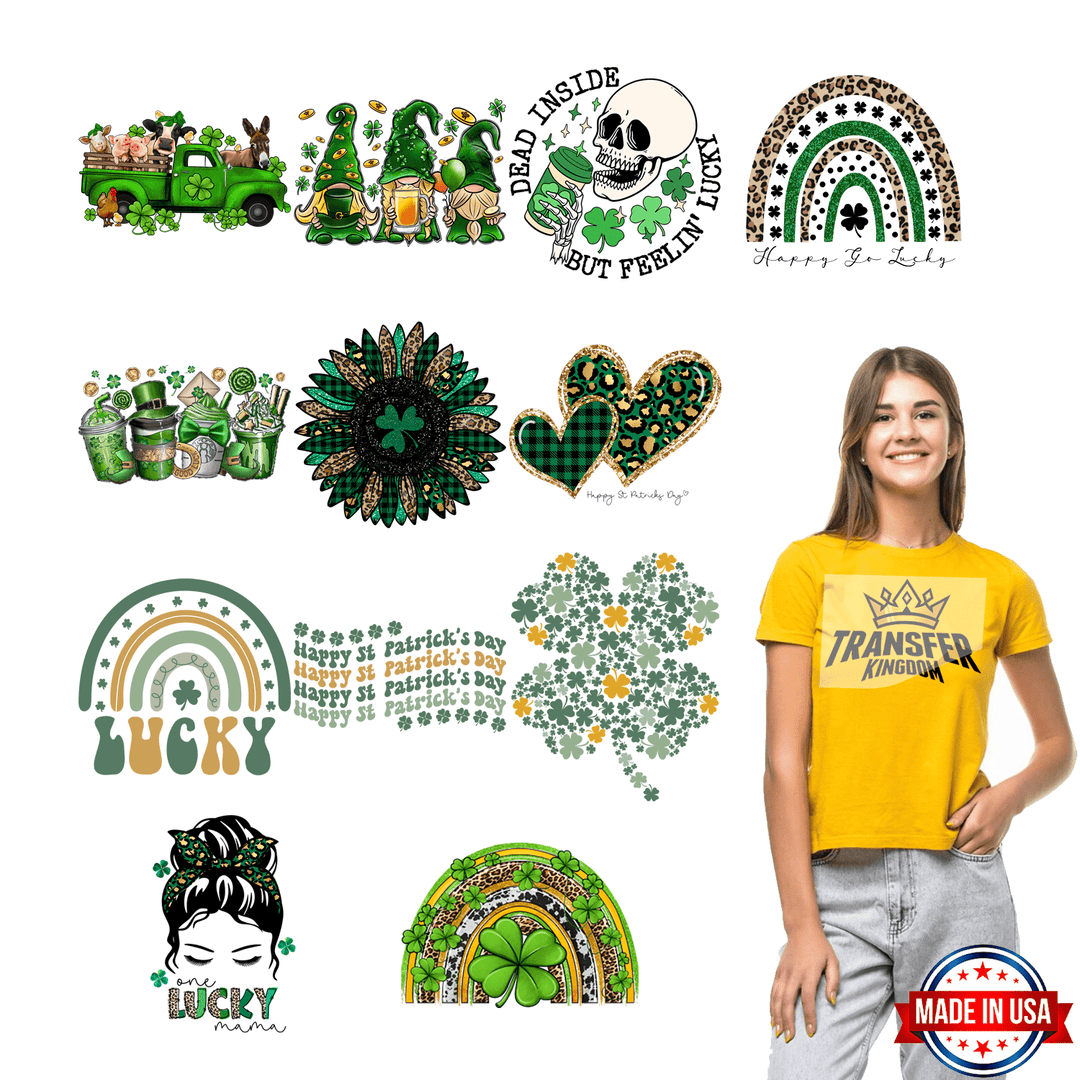 St. Patrick's Day Premade Gang sheet - 12 PCS 10 INCH - transfer-kingdom
