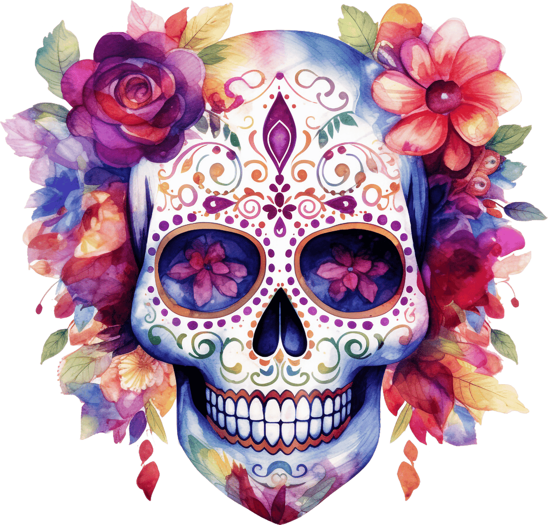 SUGAR SKULL DEAD OF THE DAY Design - DTF heat transfer - Transfer Kingdom
