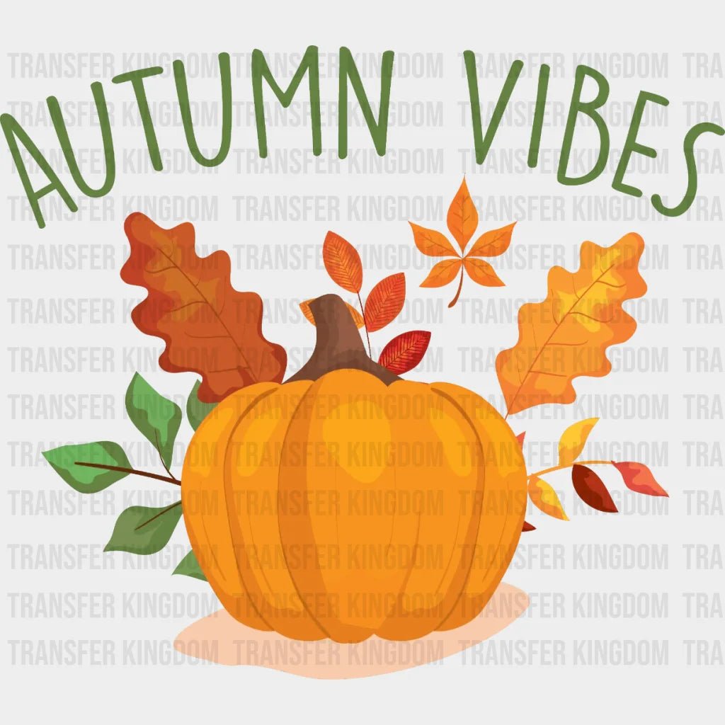 Autumn Vibes Pumpkin Design - Dtf Heat Transfer