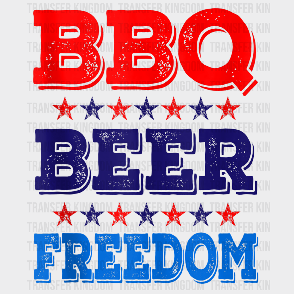 BBQ Beer Freedom Design - DTF heat transfer - Transfer Kingdom