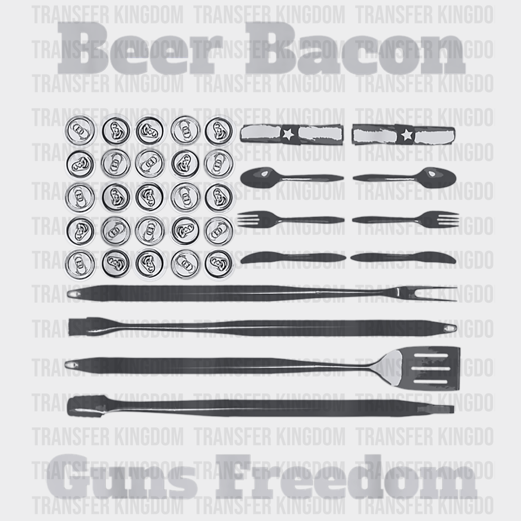 Beer Bacon Guns Freedom Design - DTF heat transfer - Transfer Kingdom