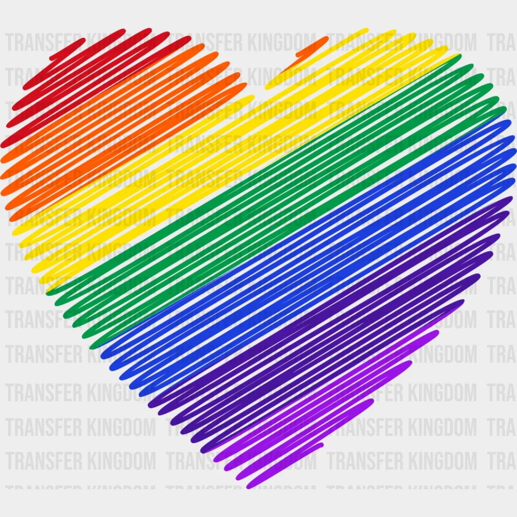 Bi Pride Diversity Heart Rainbow - Lgbtq Pride Design Dtf Heat Transfer
