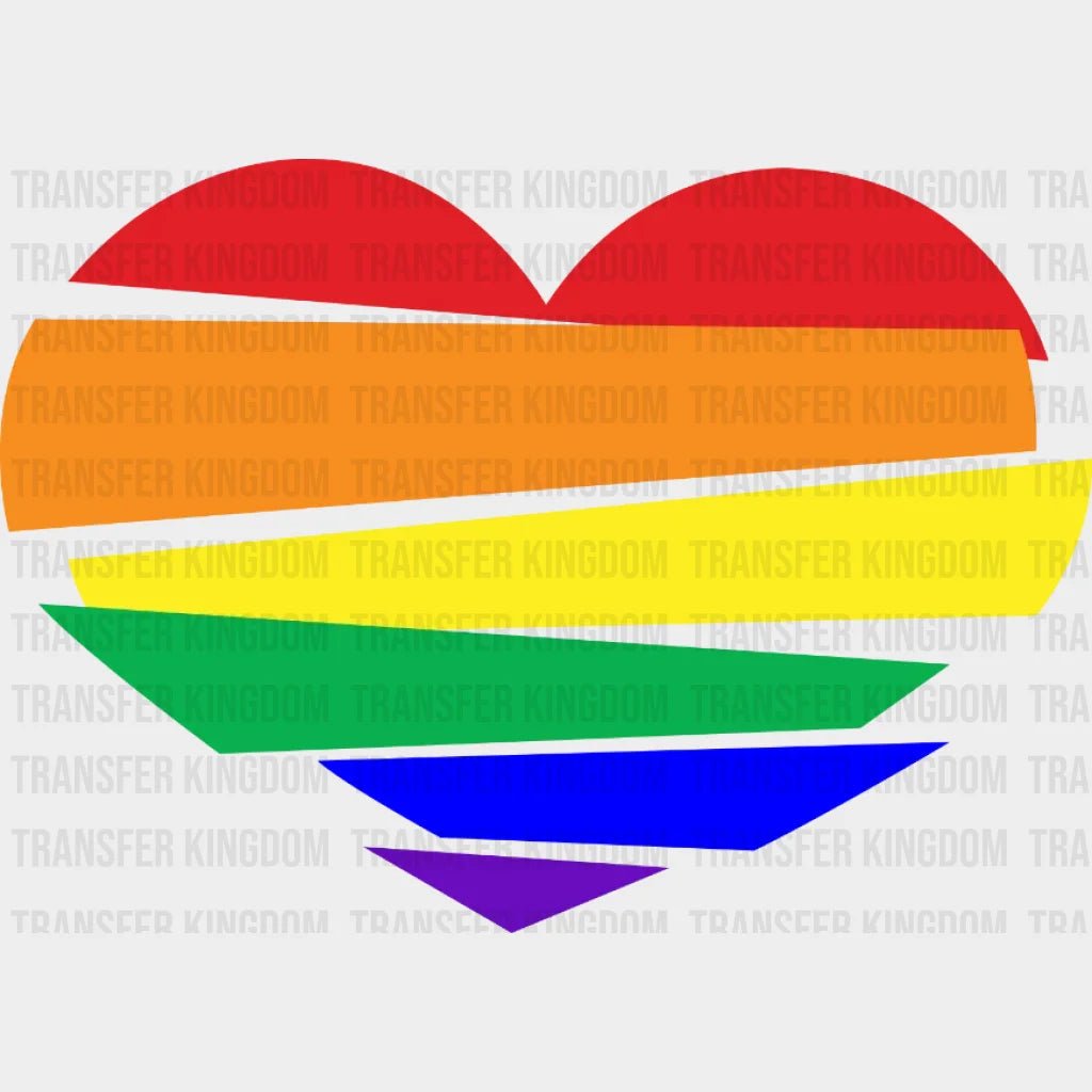 Bi Pride Heart- Bisexual Flag Design - Dtf Heat Transfer