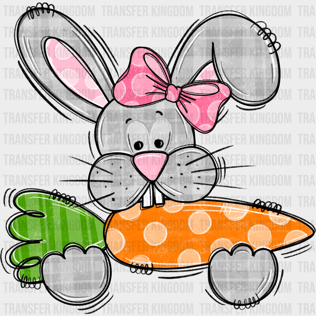 Bunny Eating Carrot Easter Design - DTF heat transfer - Transfer Kingdom
