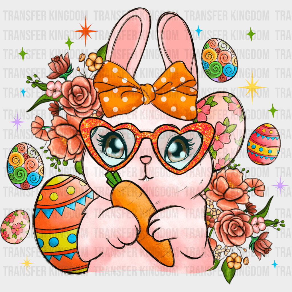 Bunny Holding Carrot Easter Design - DTF heat transfer - Transfer Kingdom
