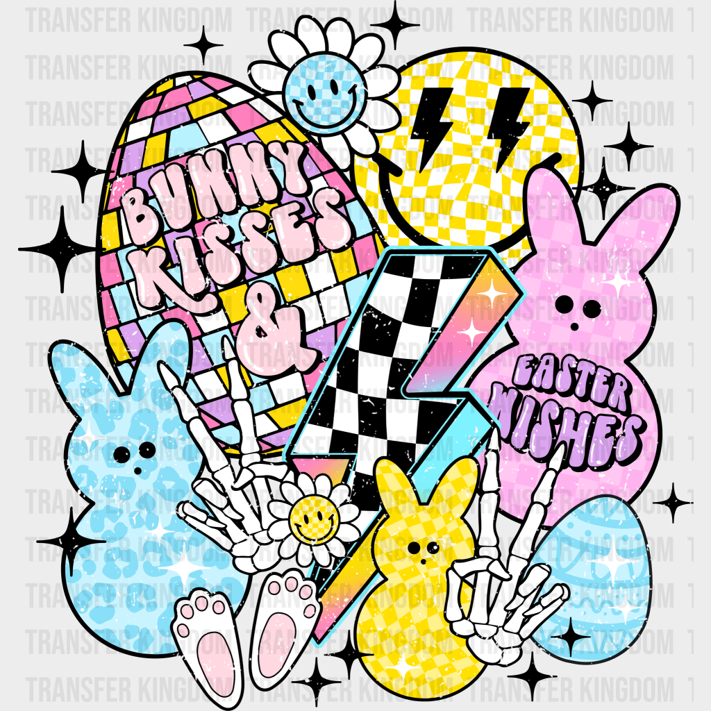 Bunny Kisses And Easter Wishes Easter Design - DTF heat transfer - Transfer Kingdom