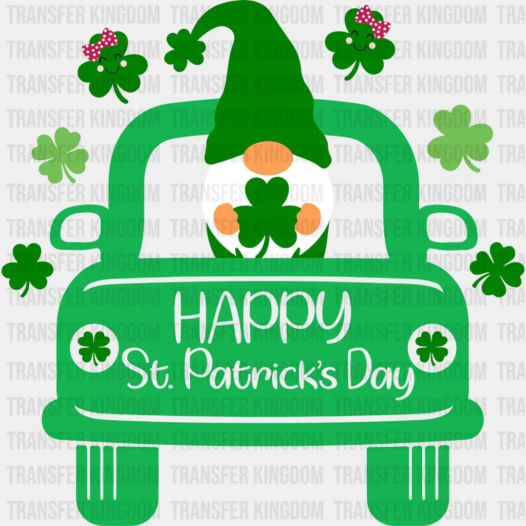 Car & Gnomie St. Patrick's Day Design - DTF heat transfer - Transfer Kingdom