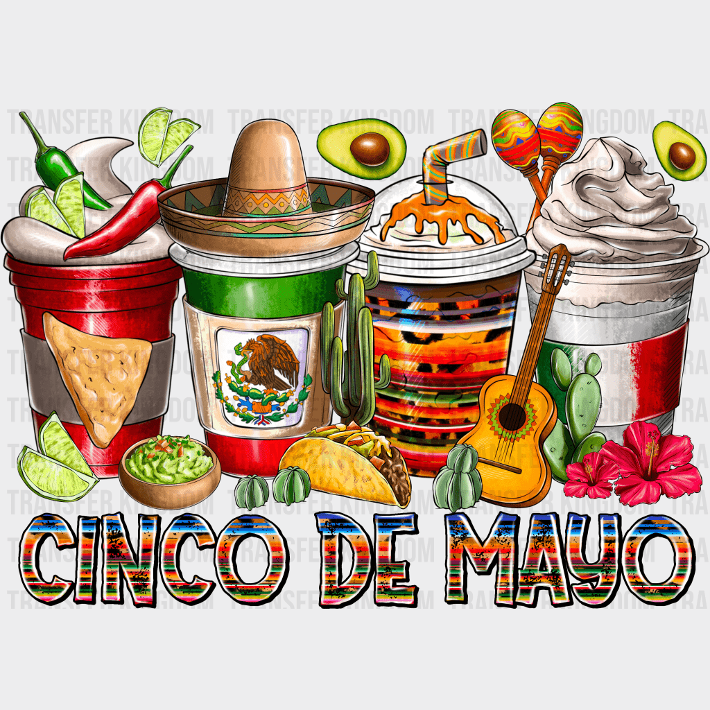 Cinco De Mayo Cups - Cinco De Mayo DTF heat transfer - Transfer Kingdom