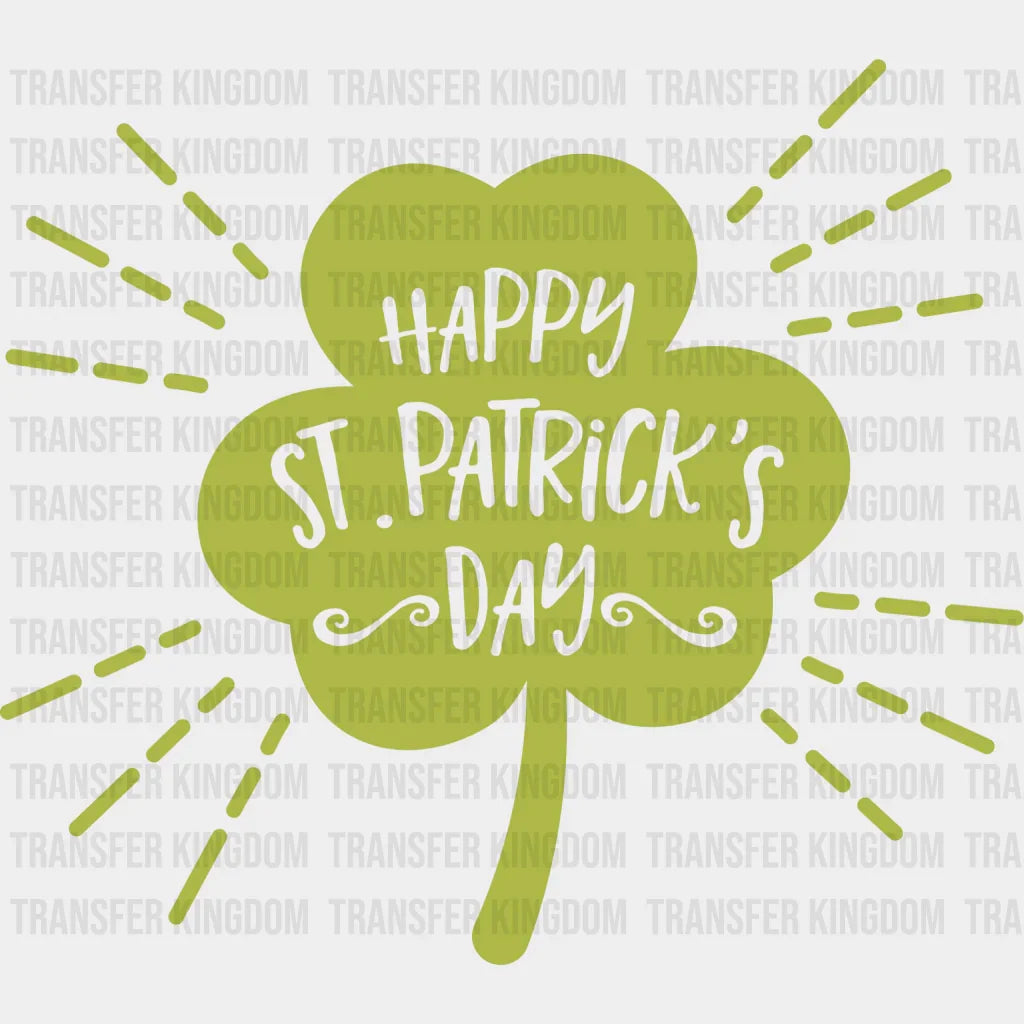 Clover Happy St. Patrick's Day Design - DTF heat transfer - Transfer Kingdom