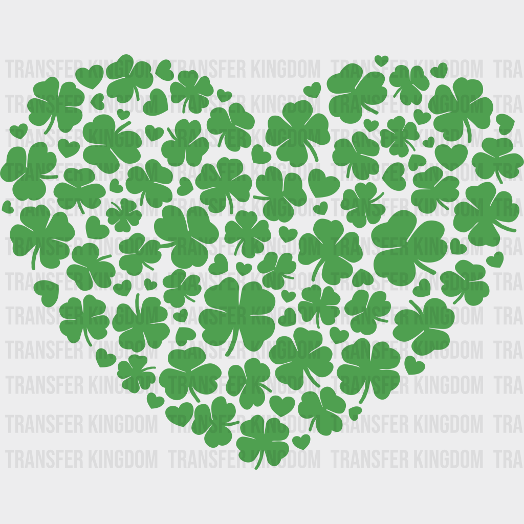 Clover Heart St. Patrick's Day Design - DTF heat transfer - Transfer Kingdom