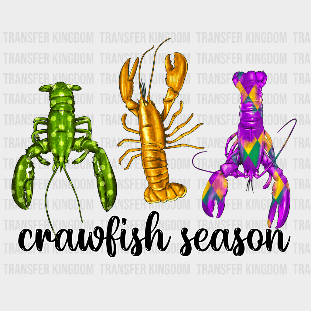 Crawfish Season Mardi Gras Design- Dtf Heat Transfer