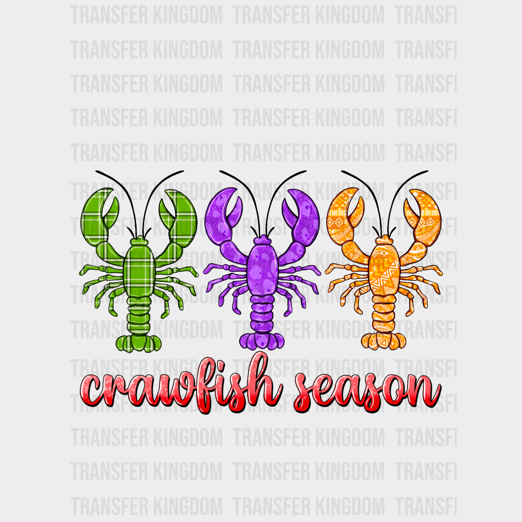 Crawfish Season Mardi Gras Design- Dtf Heat Transfer