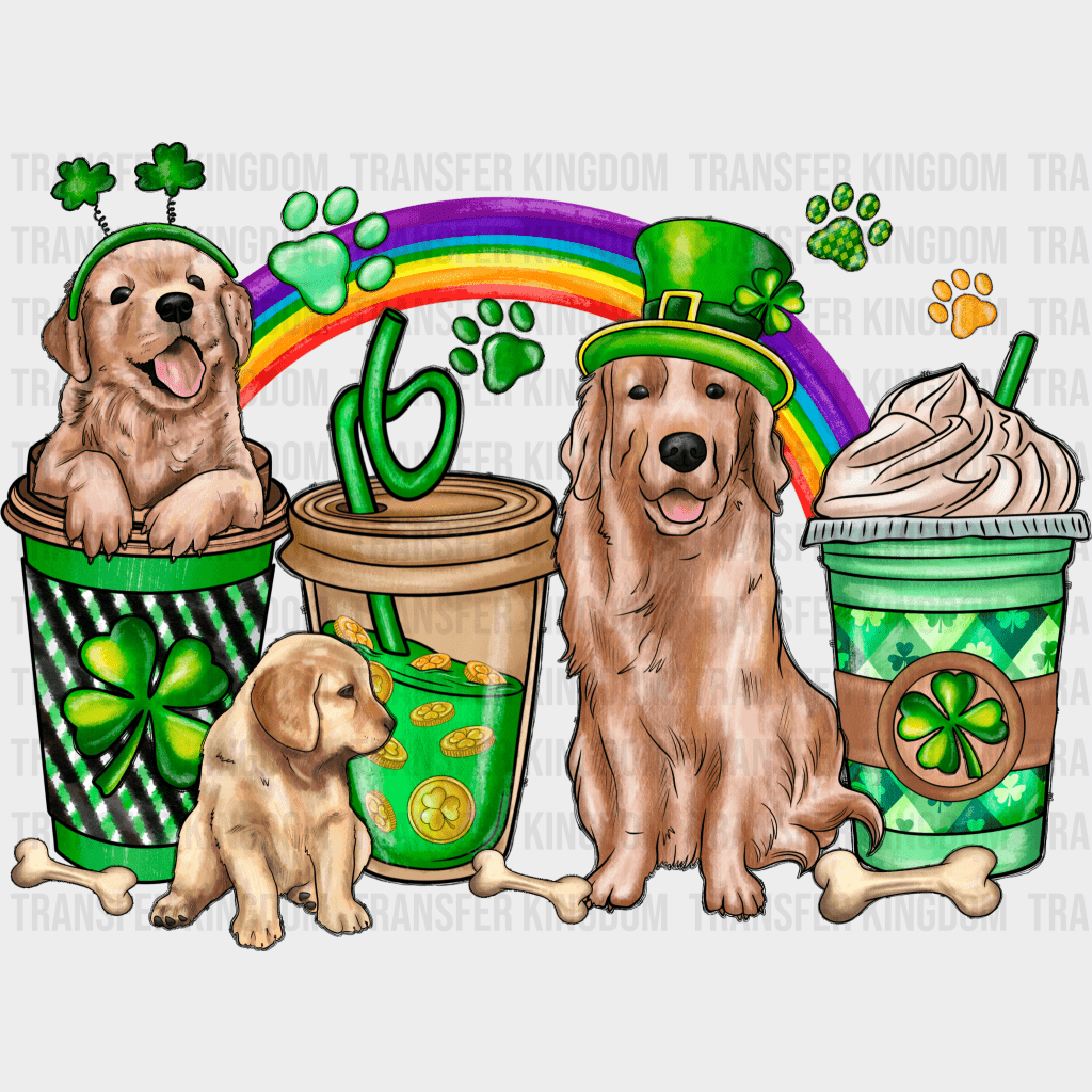 Dogs & Cups St. Patrick's Day Design - DTF heat transfer - Transfer Kingdom