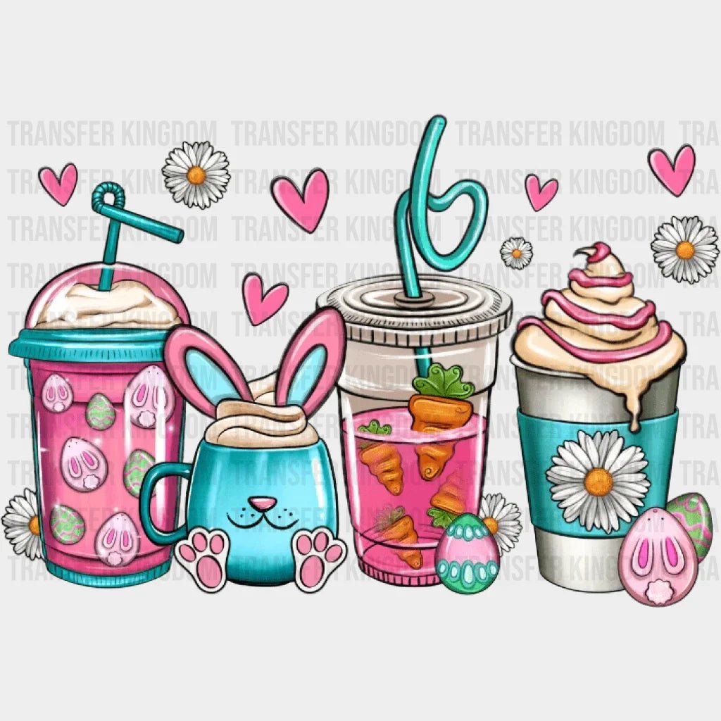 Easter Bunny Coffee Cups Design - DTF heat transfer - Transfer Kingdom