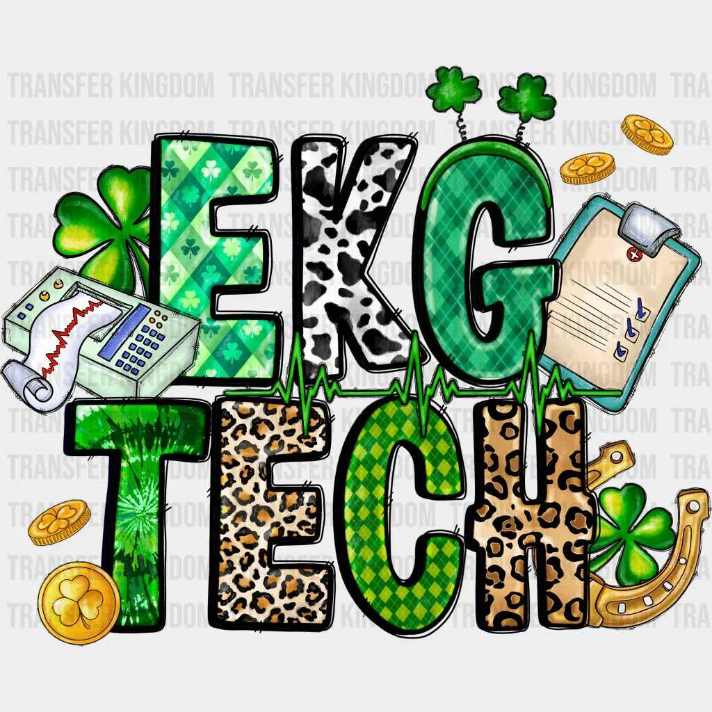 EKG Tech St. Patrick's Day Design - DTF heat transfer - Transfer Kingdom