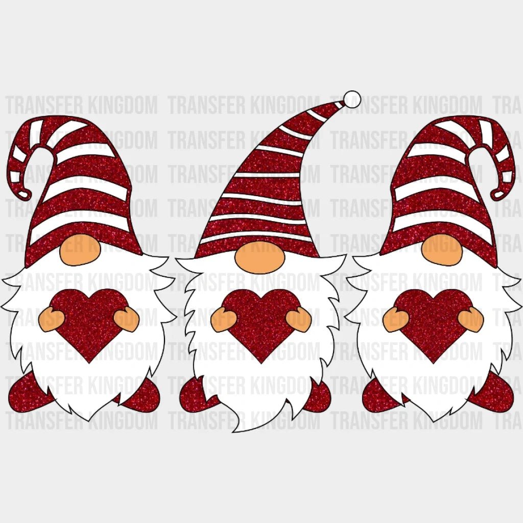 Glitter Looking Gnomes Valentines Day Design - Dtf Heat Transfer