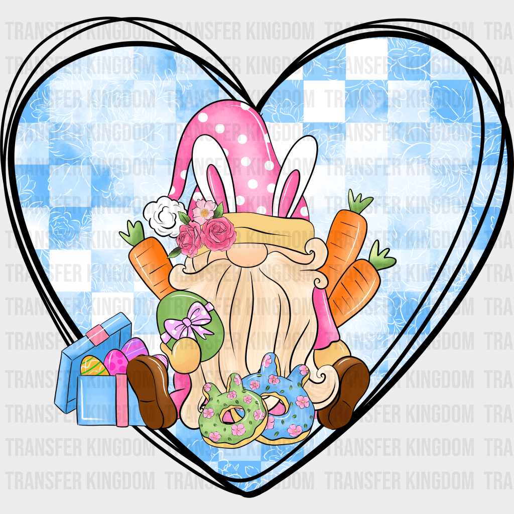 Gnomie In A Heart Shape Easter Design - DTF heat transfer - Transfer Kingdom