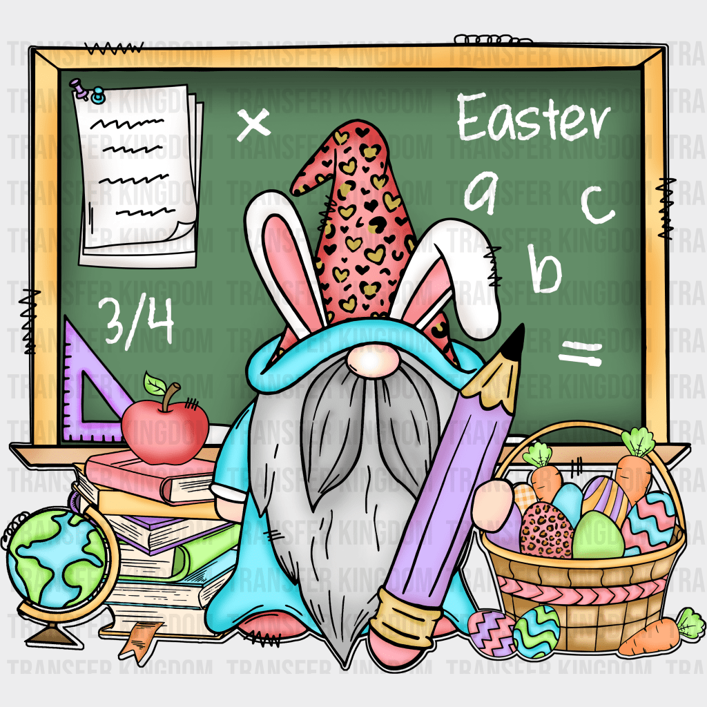 Gnomie Math Teacher Easter Design - DTF heat transfer - Transfer Kingdom