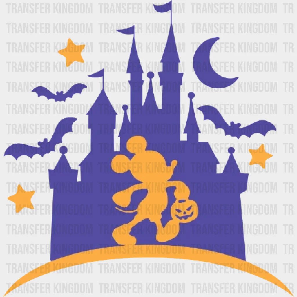 Halloween Mickey Head Disney Castle Design - Dtf Heat Transfer