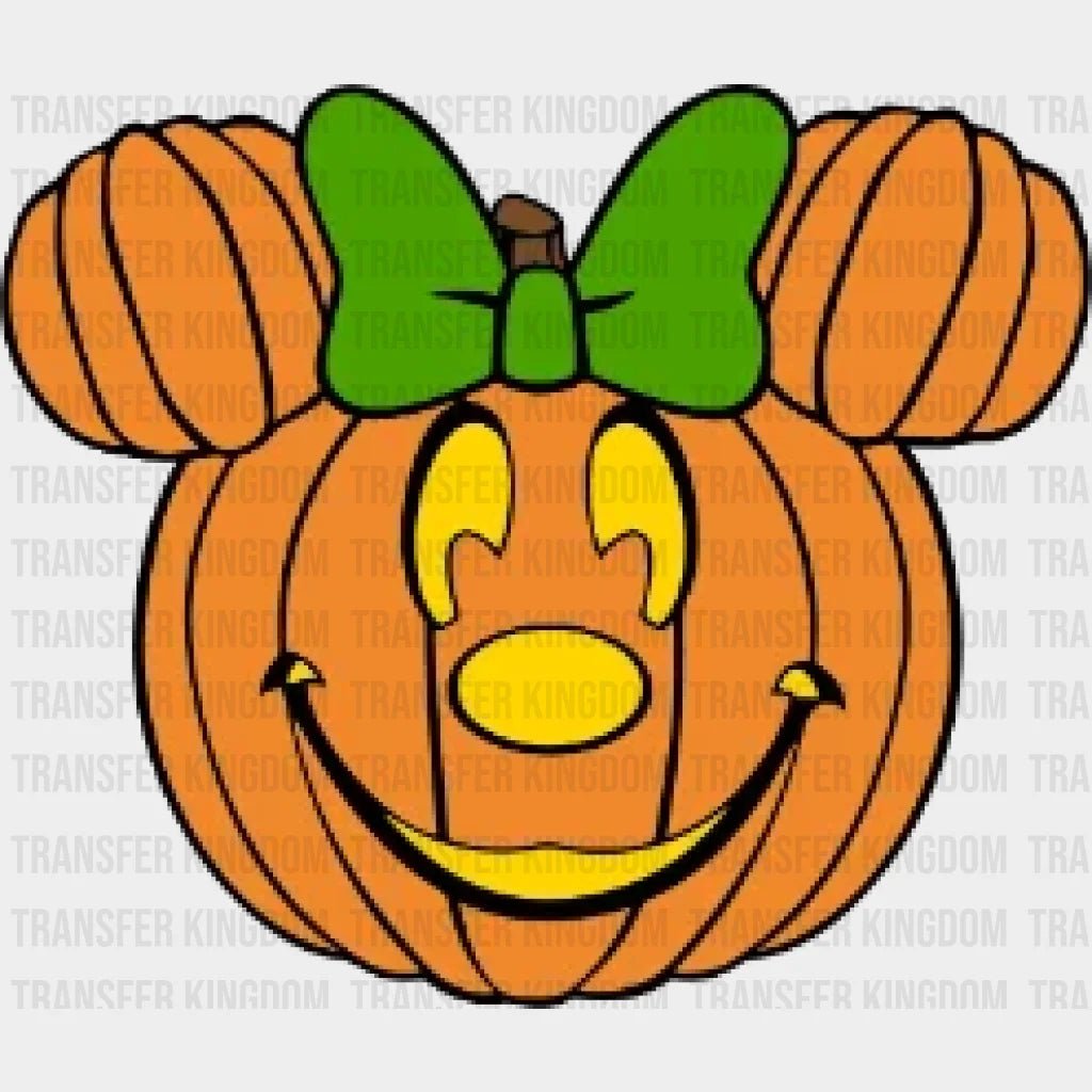 Halloween Pumpkin Mickey - Minnie Head Design Dtf Heat Transfer