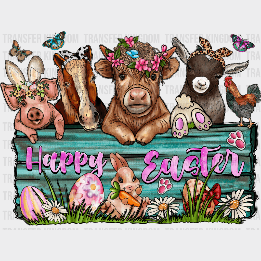 Happy Easter Animals Design - DTF heat transfer - Transfer Kingdom