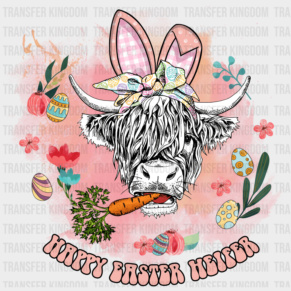 Happy Easter Heifer Design - DTF heat transfer - Transfer Kingdom