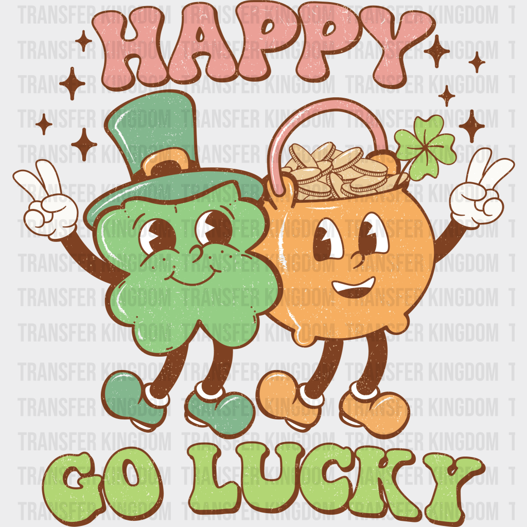Happy Go Lucky St. Patrick's Day Design - DTF heat transfer - Transfer Kingdom