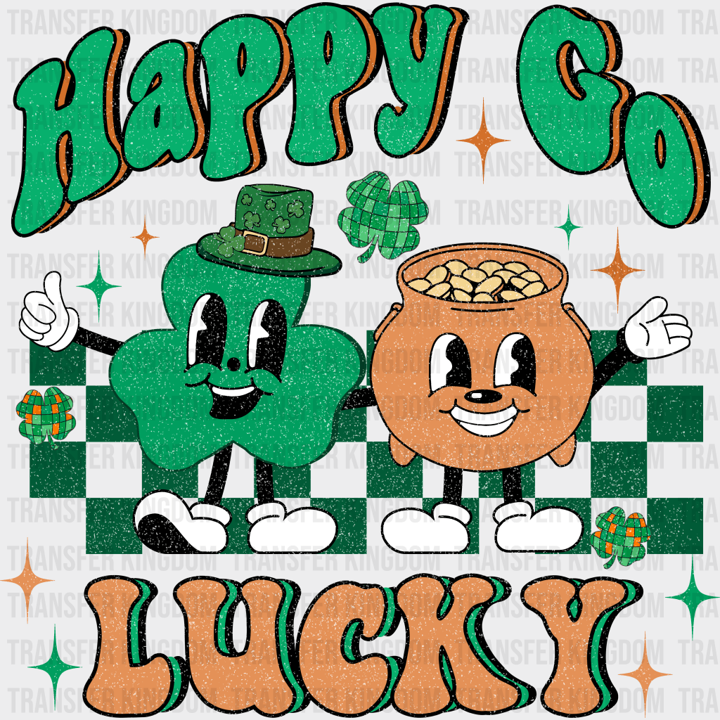 Happy Go Lucky St. Patrick's Day Design - DTF heat transfer - Transfer Kingdom