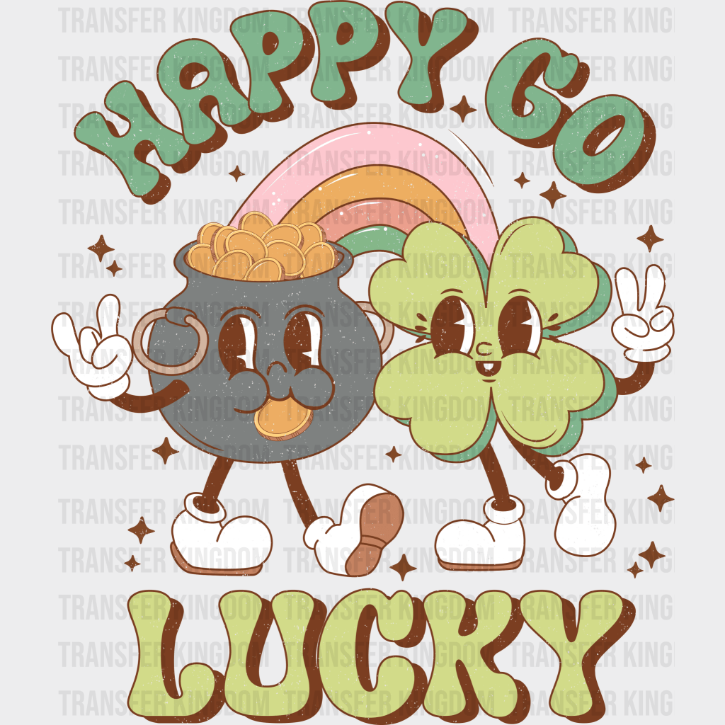 Happy Go Lucky St. Patrick's Day Design - DTF heat transfer - Transfer Kingdom