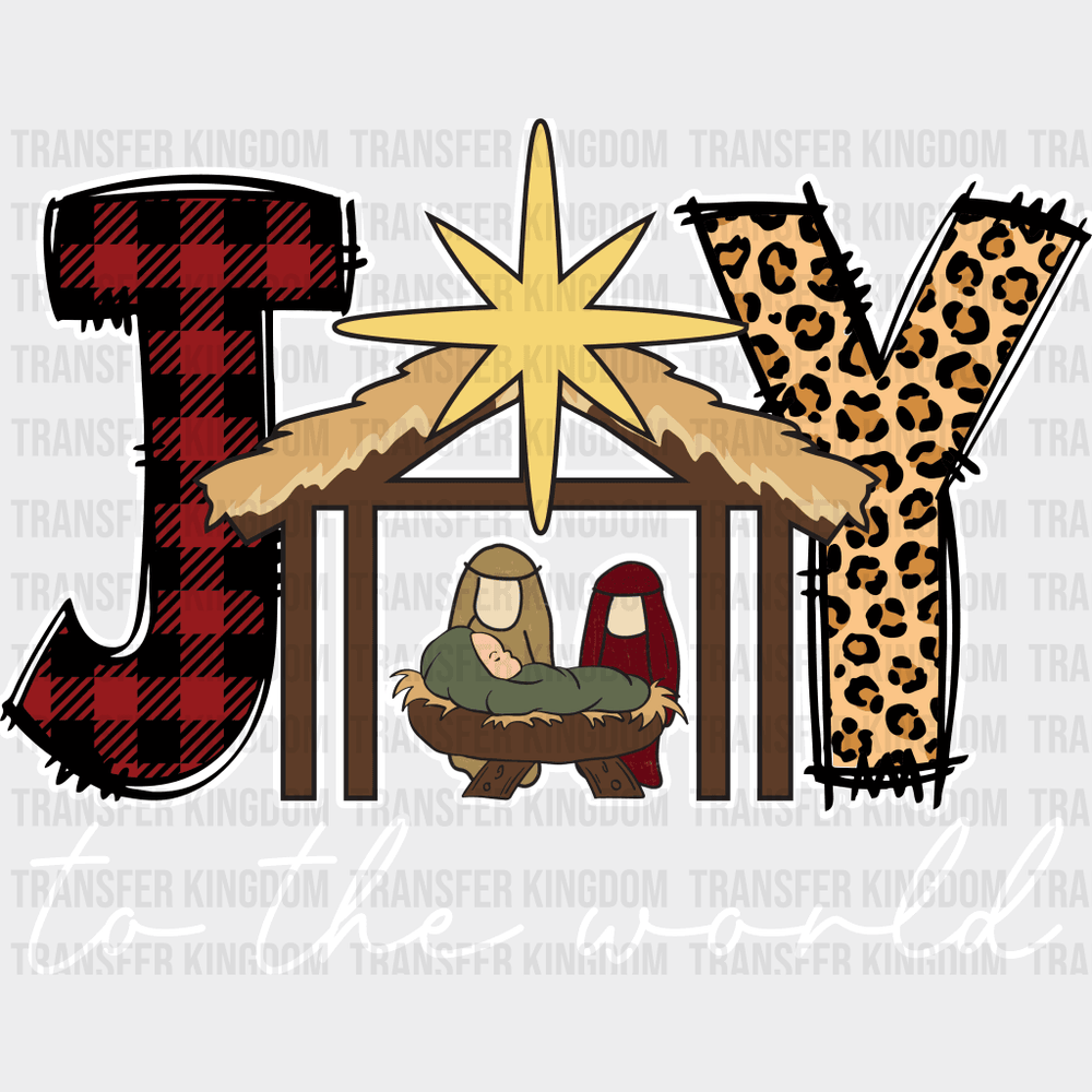 Joy To The World Christmas Design - Dtf Heat Transfer Unisex S & M ( 10 ) / Light Color (See