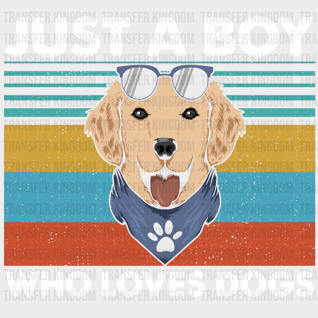 Just A Boy Who Loves Dogs Design - DTF heat transfer - Transfer Kingdom