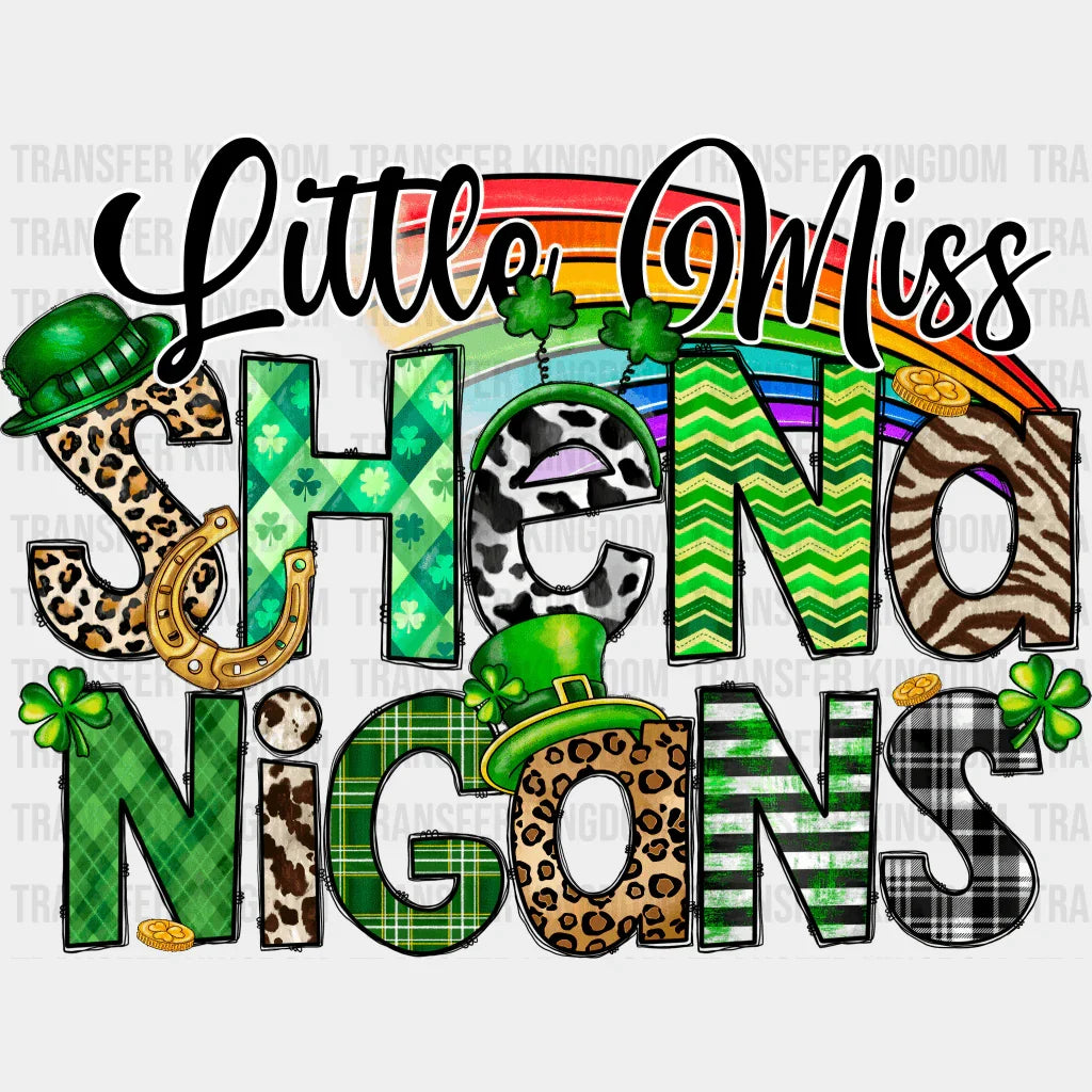 Little Miss Shenanigans St. Patrick's Day Design - DTF heat transfer - Transfer Kingdom