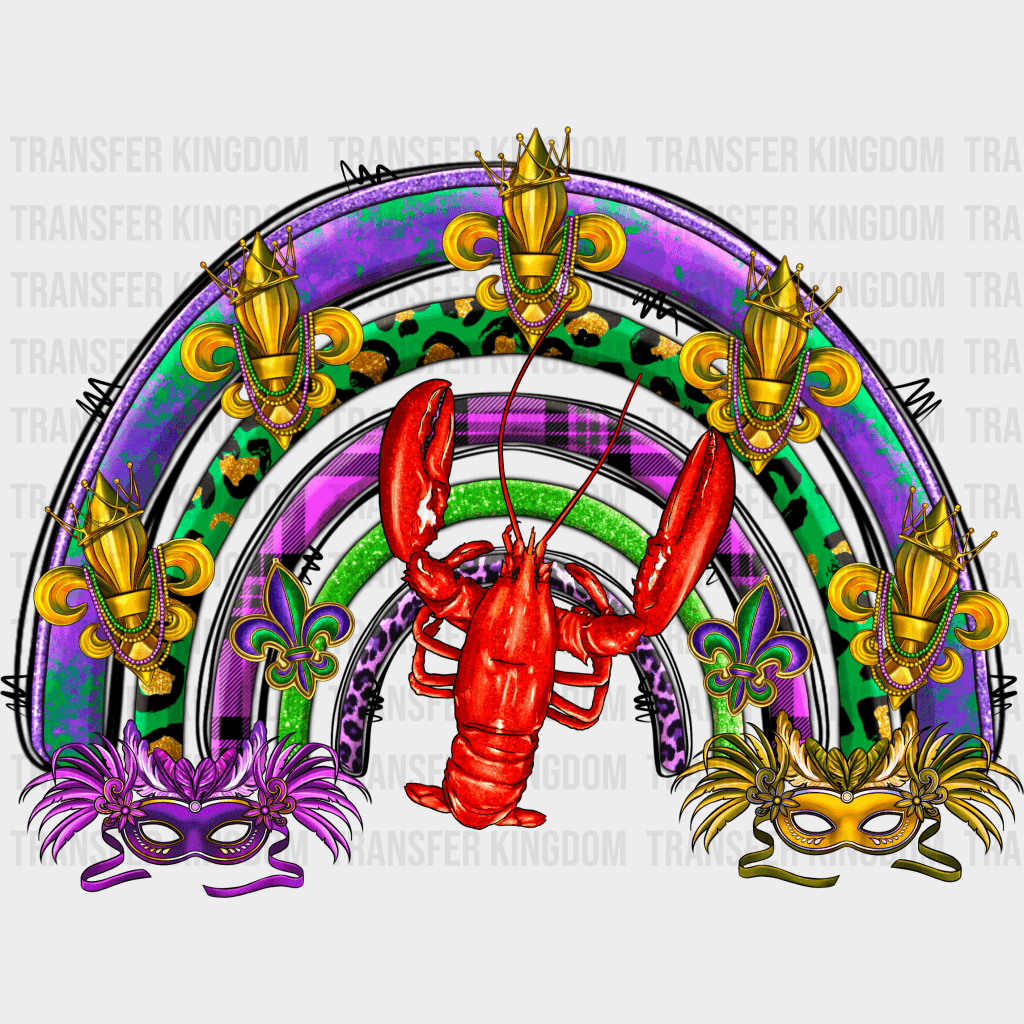 Lobster Mardi Gras Design- Dtf Heat Transfer