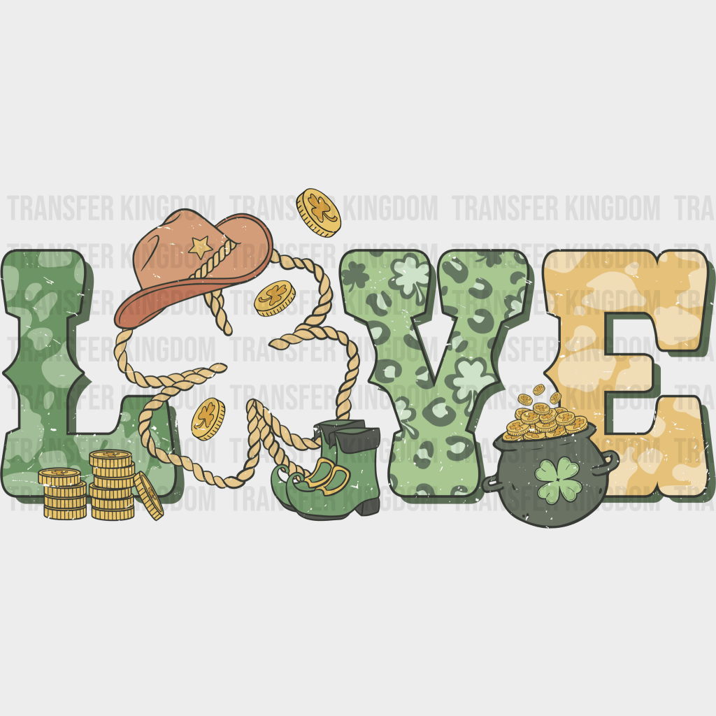 LOVE St. Patrick's Day Design - DTF heat transfer - Transfer Kingdom