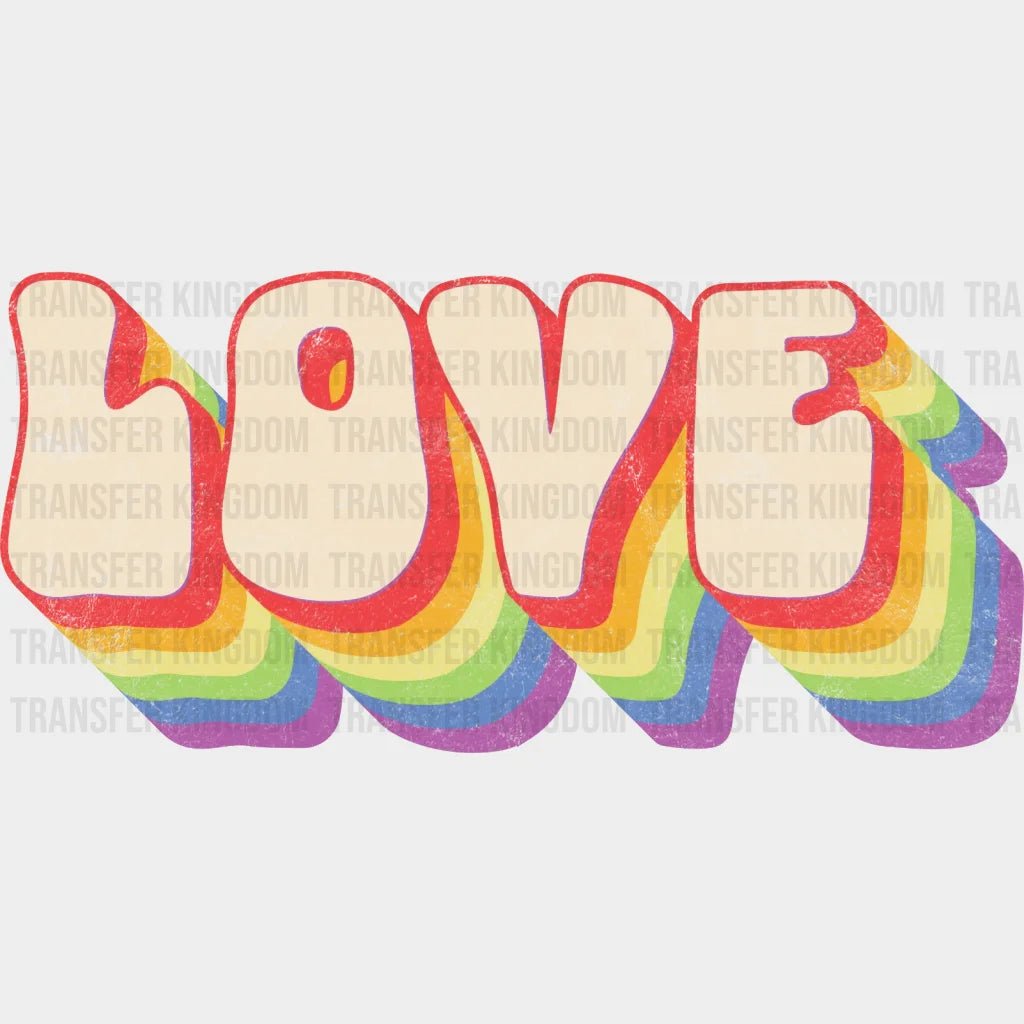 Love Striped Rainbow - Lgbt Ally Support Design Dtf Heat Transfer