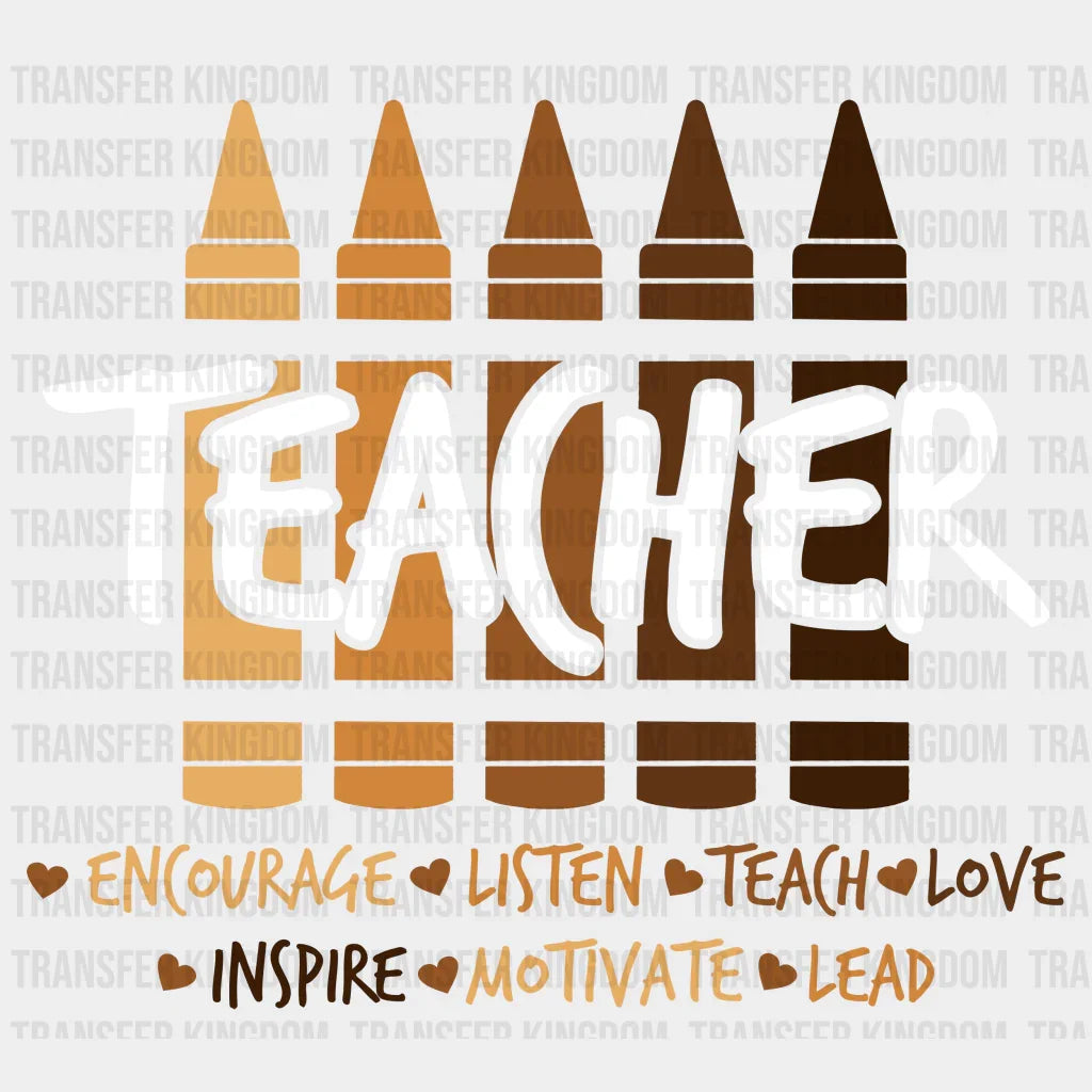 Melanin Crayons Teacher design- DTF heat transfer - Transfer Kingdom