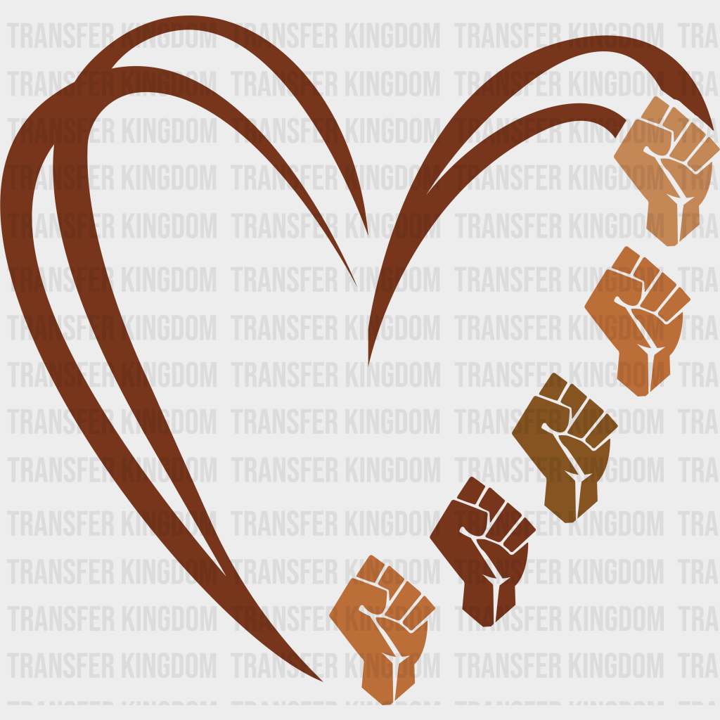 Melanin Hearts Brown Skin Tone design- DTF heat transfer - Transfer Kingdom