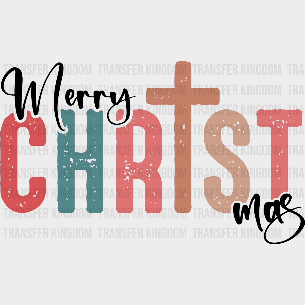 Merry Christ Mas Christmas Design Dtf Heat Transfer Unisex - S & M ( 10 ) / Dark Color See Imaging