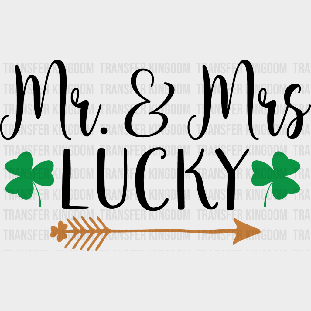 Mr. Mrs. Lucky St. Patrick's Day Design - DTF heat transfer - Transfer Kingdom