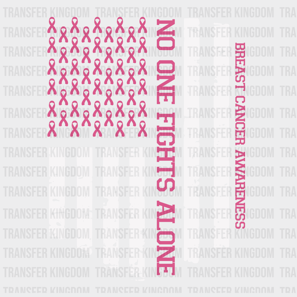 No One Fights Alone Cancer Support Design - Dtf Heat Transfer Unisex S & M ( 10 ) / Light Color See