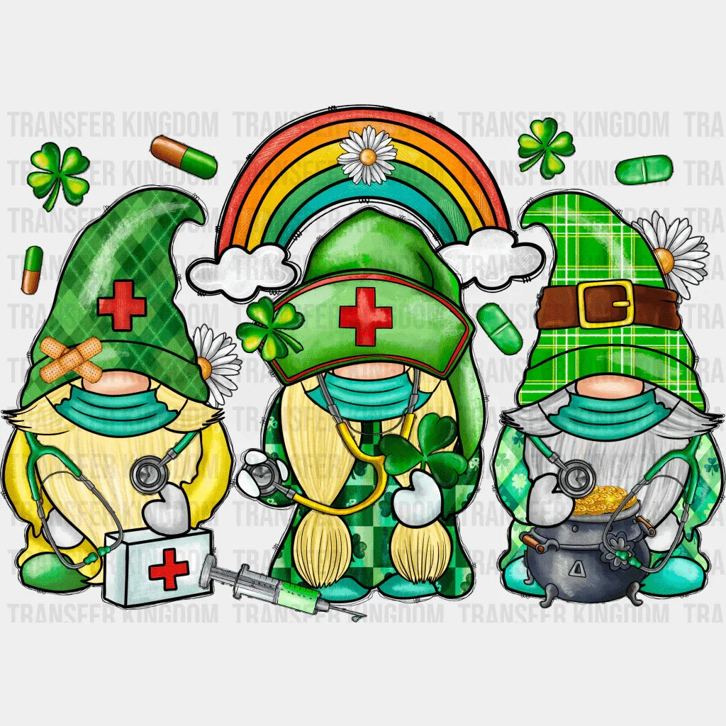 Nurse Gnomies St. Patrick's Day Design - DTF heat transfer - Transfer Kingdom